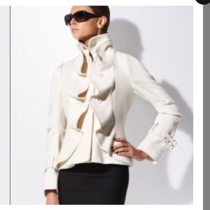 BCBG Maxazria wool ruffle coat